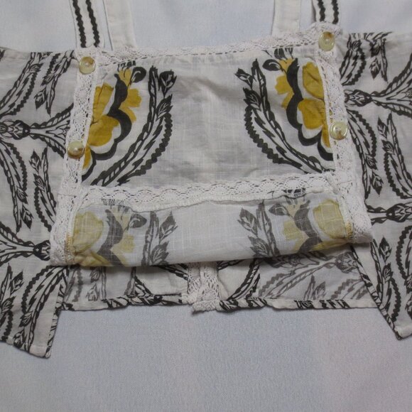 NWT ANTHROPOLOGIE womens TANK cream BROWN gold CROPPED adjustable BOHO SIZE S - Picture 2 of 12